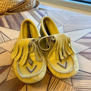 Manitobah Full Grain Leather Moccasins Mustard
